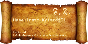 Hasenfratz Kristóf névjegykártya